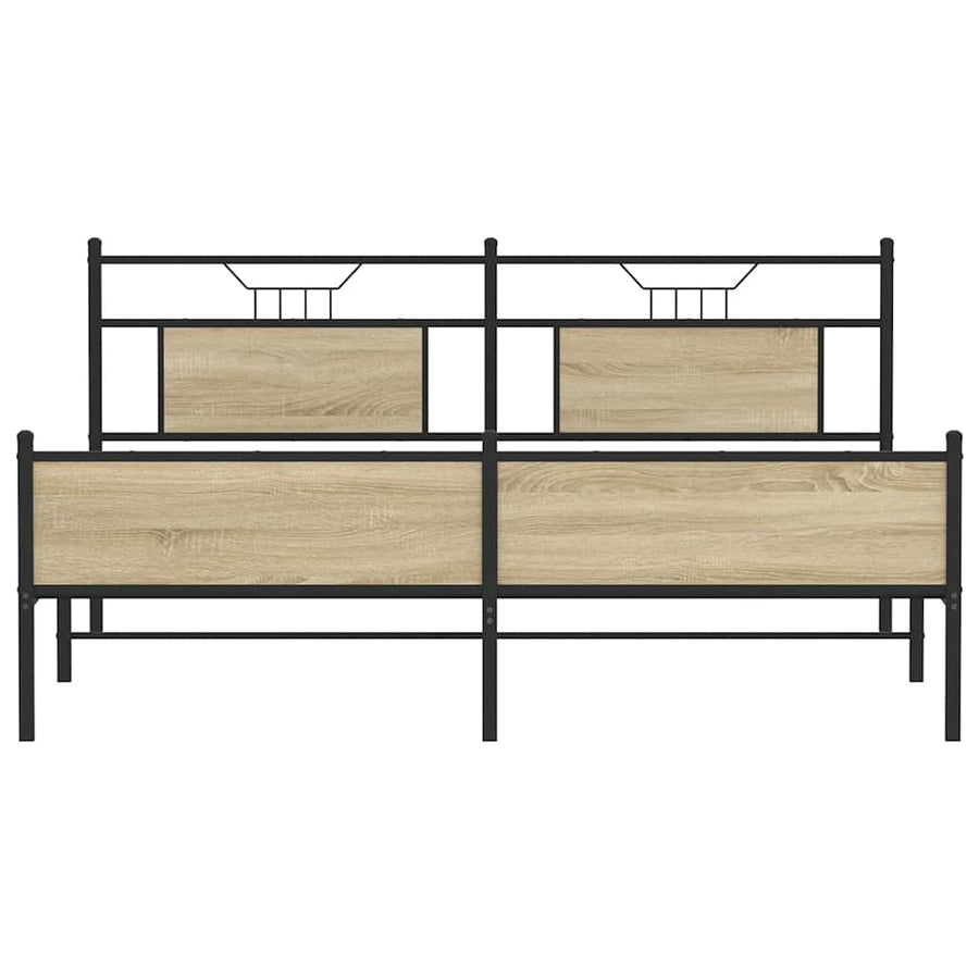 Bedframe zonder matras metaal sonoma eikenkleurig 180x200 cm