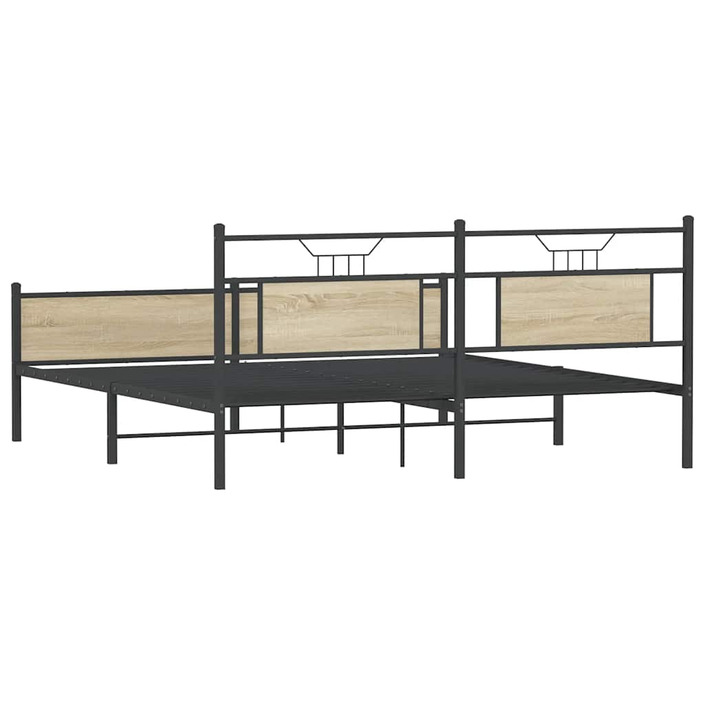Bedframe zonder matras metaal sonoma eikenkleurig 180x200 cm