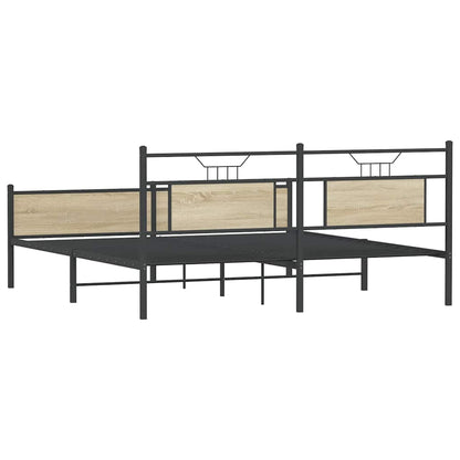 Bedframe zonder matras metaal sonoma eikenkleurig 180x200 cm