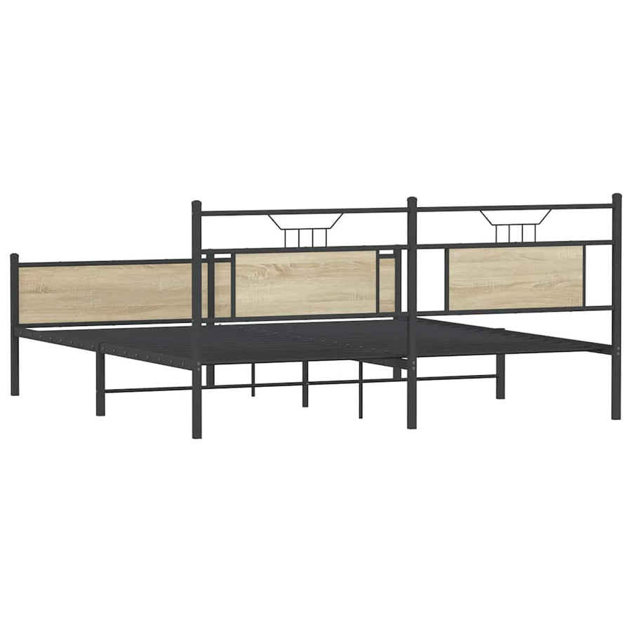 Bedframe zonder matras metaal sonoma eikenkleurig 180x200 cm