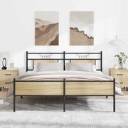 Bedframe 180x200 cm metaal sonoma eiken