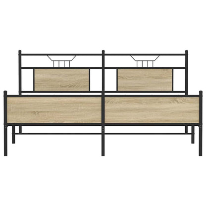 Bedframe zonder matras metaal sonoma eikenkleurig 183x213 cm