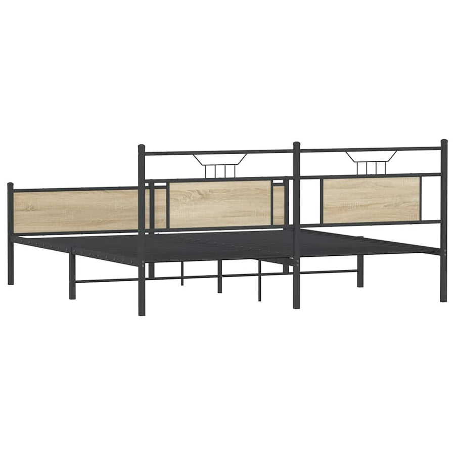 Bedframe zonder matras metaal sonoma eikenkleurig 183x213 cm