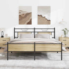 Bed frame without mattress metal Sonoma oak coloured 183x213 cm
