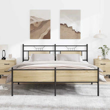 Bedframe zonder matras metaal sonoma eikenkleurig 183x213 cm
