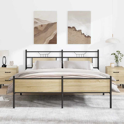 Bedframe zonder matras metaal sonoma eikenkleurig 183x213 cm