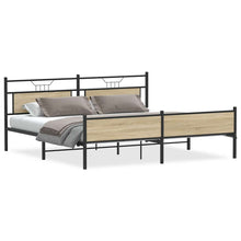 Bedframe zonder matras metaal sonoma eikenkleurig 193x203 cm