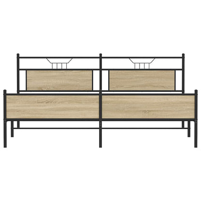 Bedframe zonder matras metaal sonoma eikenkleurig 193x203 cm