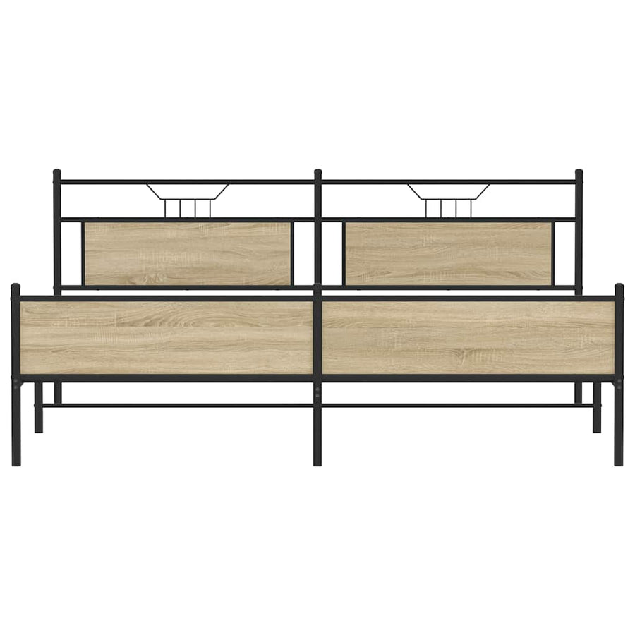 Bedframe zonder matras metaal sonoma eikenkleurig 193x203 cm