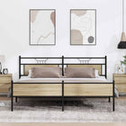 Bed frame without mattress metal Sonoma oak-colored 193x201 cm