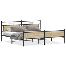 Bedframe zonder matras metaal sonoma eikenkleur 200x200 cm