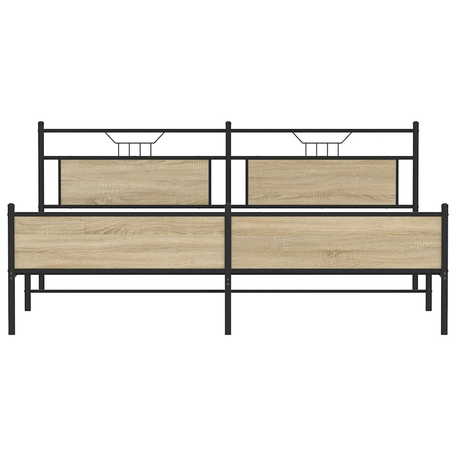 Bedframe zonder matras metaal sonoma eikenkleur 200x200 cm
