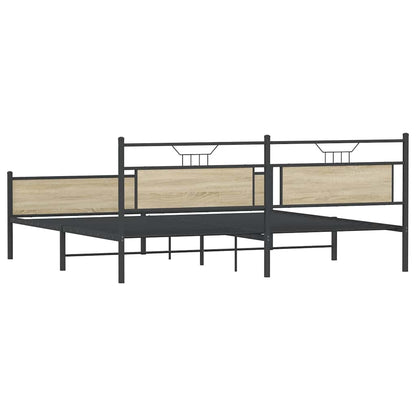 Bedframe zonder matras metaal sonoma eikenkleur 200x200 cm