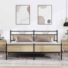 Bed frame without mattress metal Sonoma oak color 200x200 cm