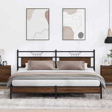 Bedframe Zonder Matras Metaal 193 x 203 cm bruin eikenkleur