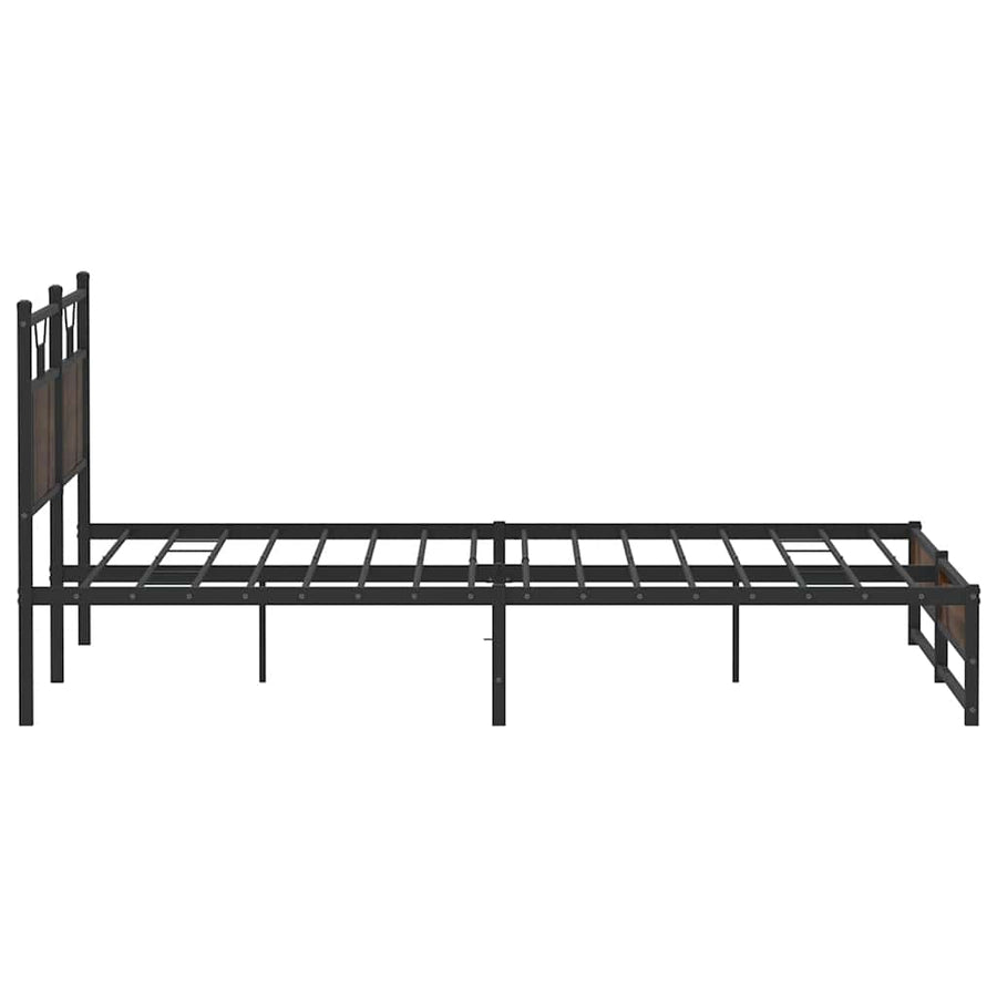 Bedframe Zonder Matras Metaal 183 x 213 cm bruin eikenkleur