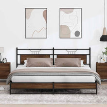 Bedframe Zonder Matras Metaal 193 x 203 cm bruin eikenkleur