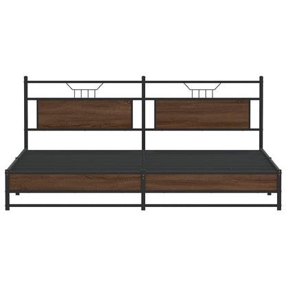 Bedframe Zonder Matras Metaal Ig 200 x 200 cm bruin eikenkleur