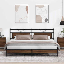 Bedframe Zonder Matras Metaal Ig 200 x 200 cm bruin eikenkleur