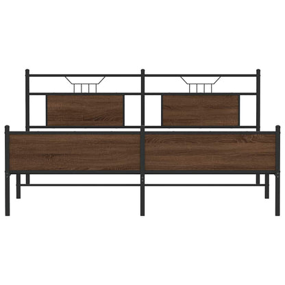 Bedframe Zonder Matras Metaal 180X200 Cm 183 x 203 cm bruin eikenkleur