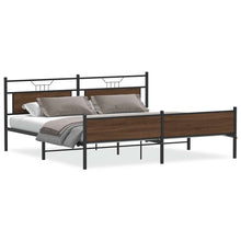 Bedframe Zonder Matras Metaal 193 x 203 cm bruin eikenkleur