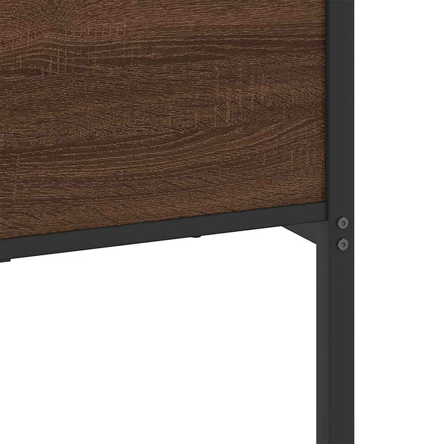 Bedframe Zonder Matras Metaal 193 x 203 cm bruin eikenkleur