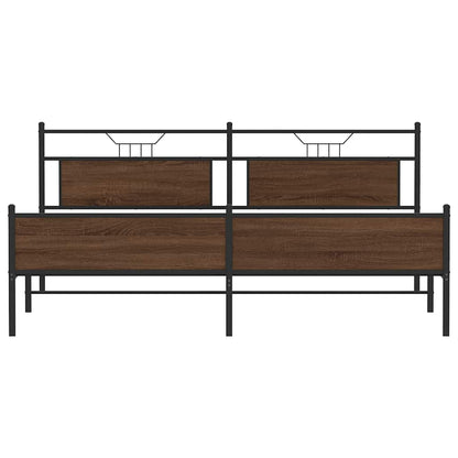 Bedframe Zonder Matras Metaal Ig 200 x 200 cm bruin eikenkleur