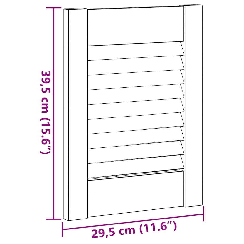 Kastdeur met lamellen 39,5x29,5 cm massief grenenhout