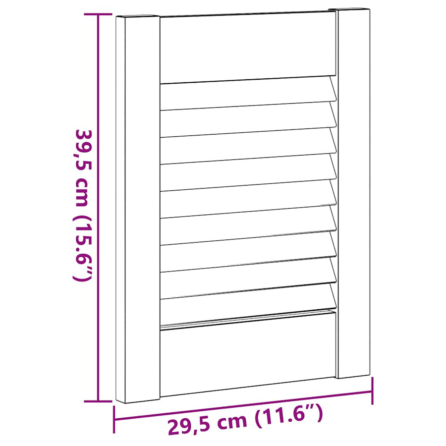Kastdeur met lamellen 39,5x29,5 cm massief grenenhout