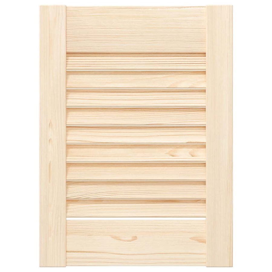 Kastdeuren met lamellen 2 st 39,5x29,5 cm massief grenenhout
