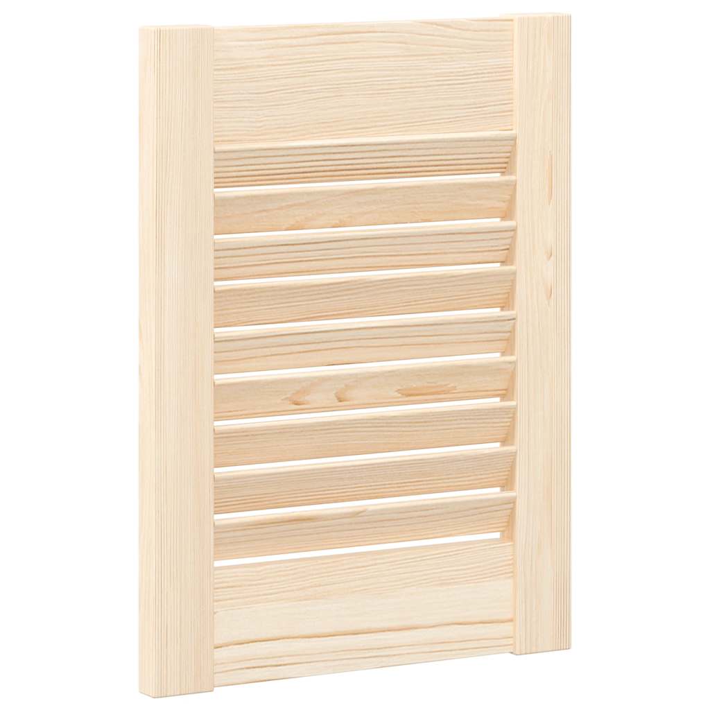 Kastdeuren met lamellen 2 st 39,5x29,5 cm massief grenenhout