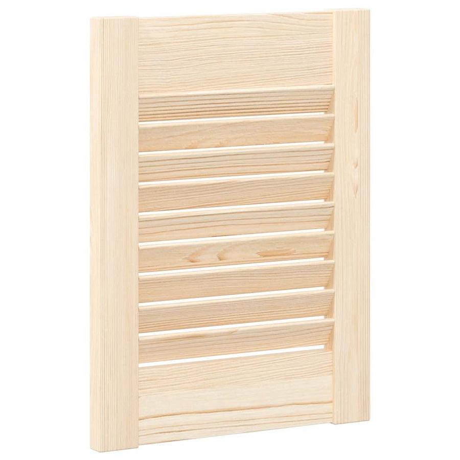 Kastdeuren met lamellen 2 st 39,5x29,5 cm massief grenenhout