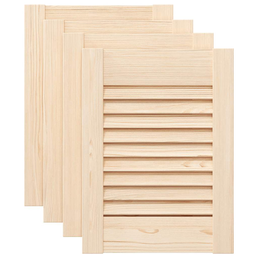 Kastdeuren met lamellen 4 st 39,5x29,5 cm massief grenenhout