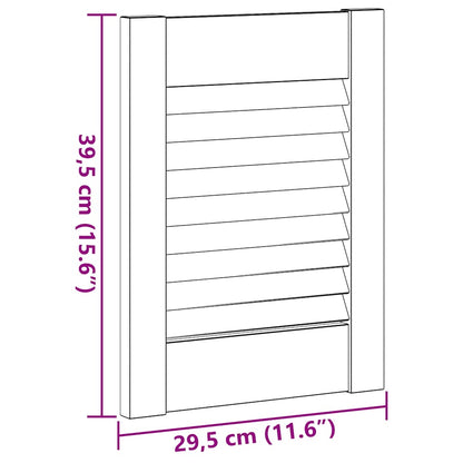 Kastdeuren met lamellen 4 st 39,5x29,5 cm massief grenenhout
