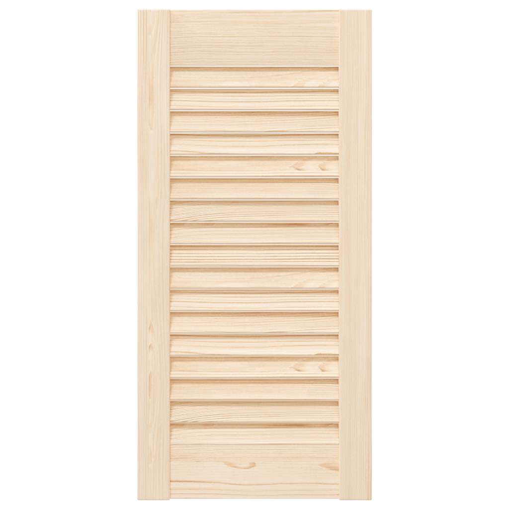 Kastdeuren met lamellen 2 st 61,5x29,5 cm massief grenenhout