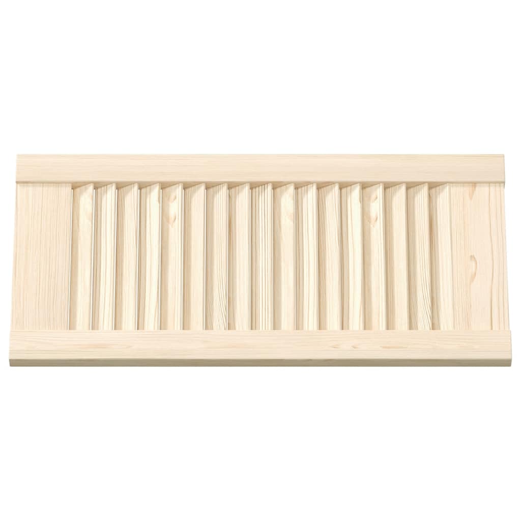 Kastdeuren met lamellen 2 st 61,5x29,5 cm massief grenenhout
