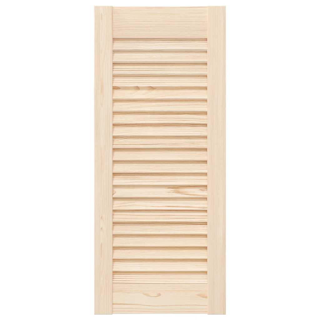 Kastdeuren met lamellen 2 st 69x29,5 cm massief grenenhout