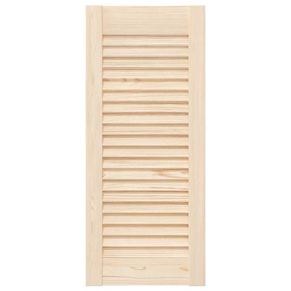 Kastdeuren met lamellen 2 st 69x29,5 cm massief grenenhout