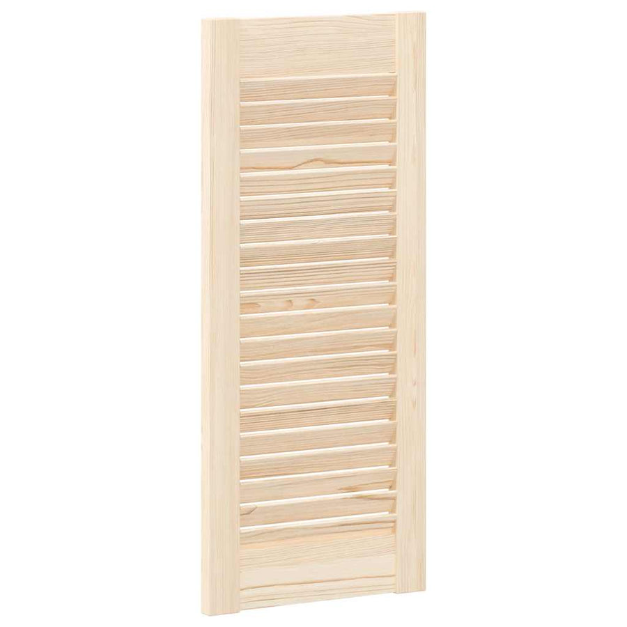Kastdeuren met lamellen 2 st 69x29,5 cm massief grenenhout