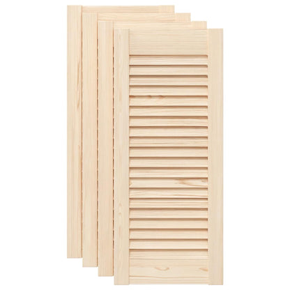 Kastdeuren met lamellen 4 st 69x29,5 cm massief grenenhout
