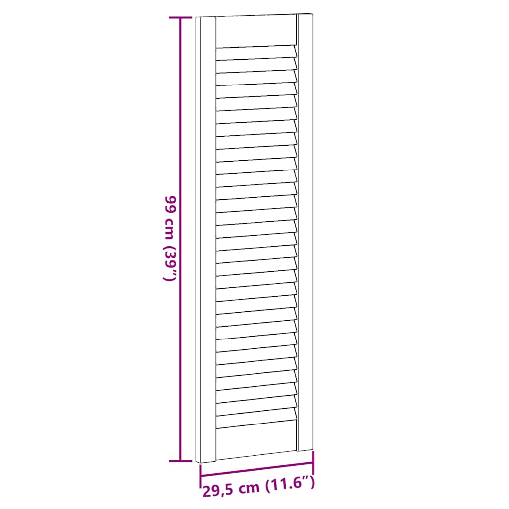 Kastdeur met lamellen 99x29,5 cm massief grenenhout