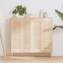 Kastdeuren met lamellen 4 st 99x29,5 cm massief grenenhout