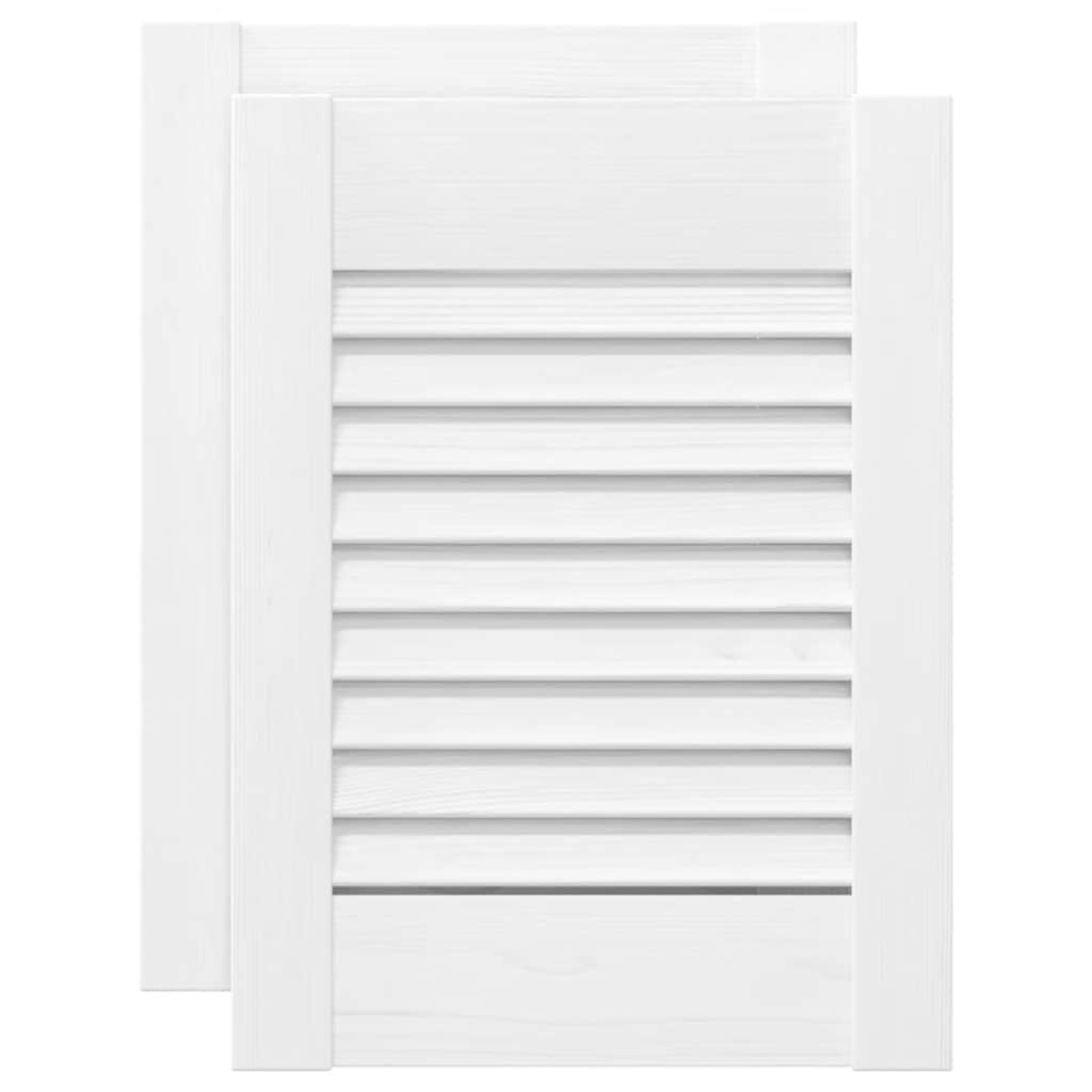 Kastdeuren louvredesign 2 st 39,5x29,5 cm wit