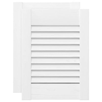 Kastdeuren louvredesign 2 st 39,5x29,5 cm wit