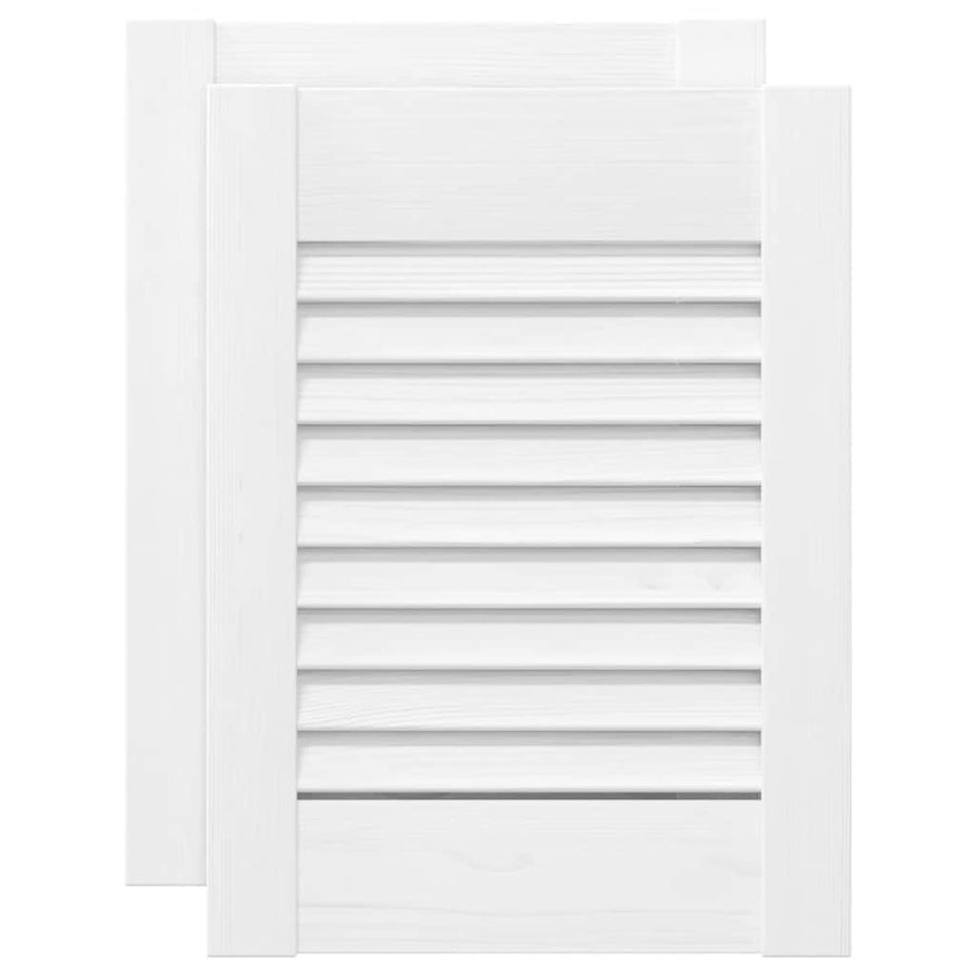 Kastdeuren louvredesign 2 st 39,5x29,5 cm wit