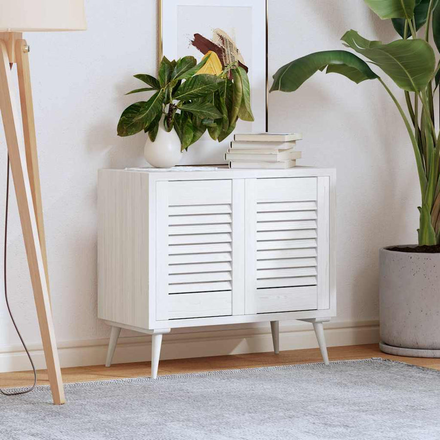 Kastdeuren louvredesign 2 st 39,5x29,5 cm wit