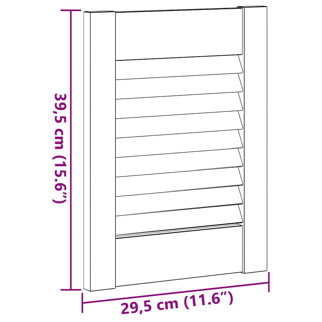 Kastdeuren louvredesign 2 st 39,5x29,5 cm wit