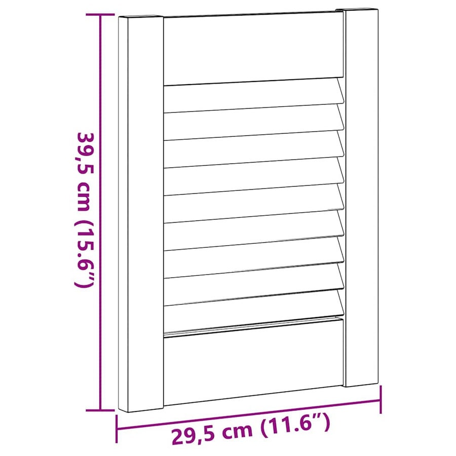 Kastdeuren louvredesign 2 st 39,5x29,5 cm wit