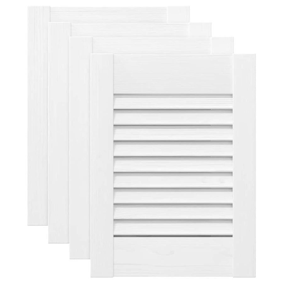 Kastdeuren louvredesign 4 st 39,5x29,5 cm wit