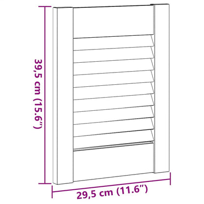 Kastdeuren louvredesign 4 st 39,5x29,5 cm wit